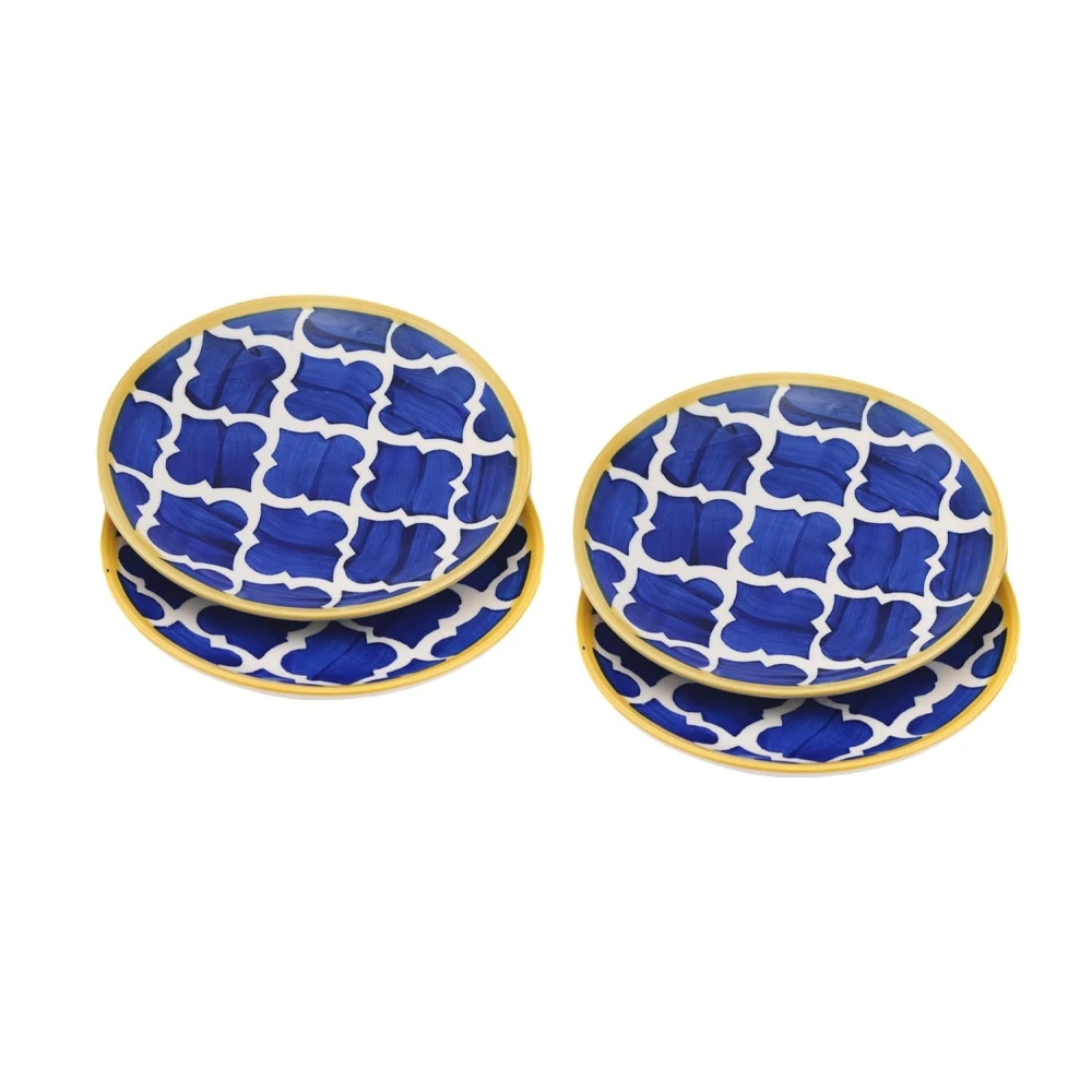 HOUSELA Round Printed Dinner Plate Lightweight & Durable, Made of Ceramic, Microwave & Dishwasher Safe, Elegant Crockery for Dining & Gifting set