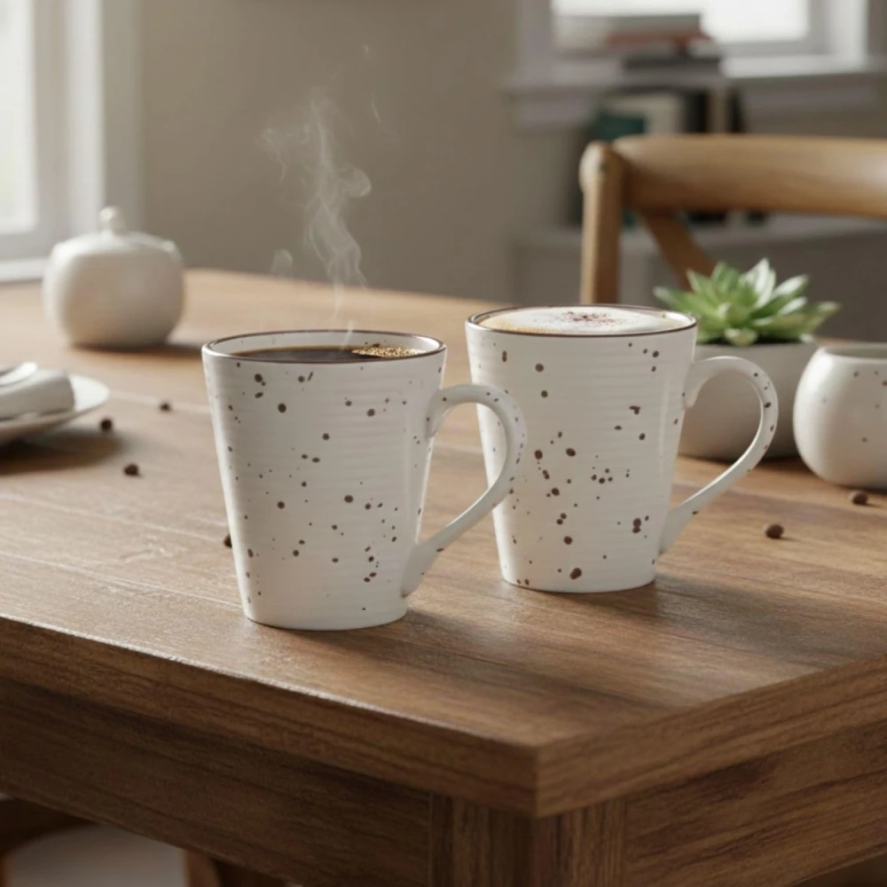 HOUSELA Matte Finish Ceramic Mug ? Elegant, Sturdy & Gift-Ready Set of 2