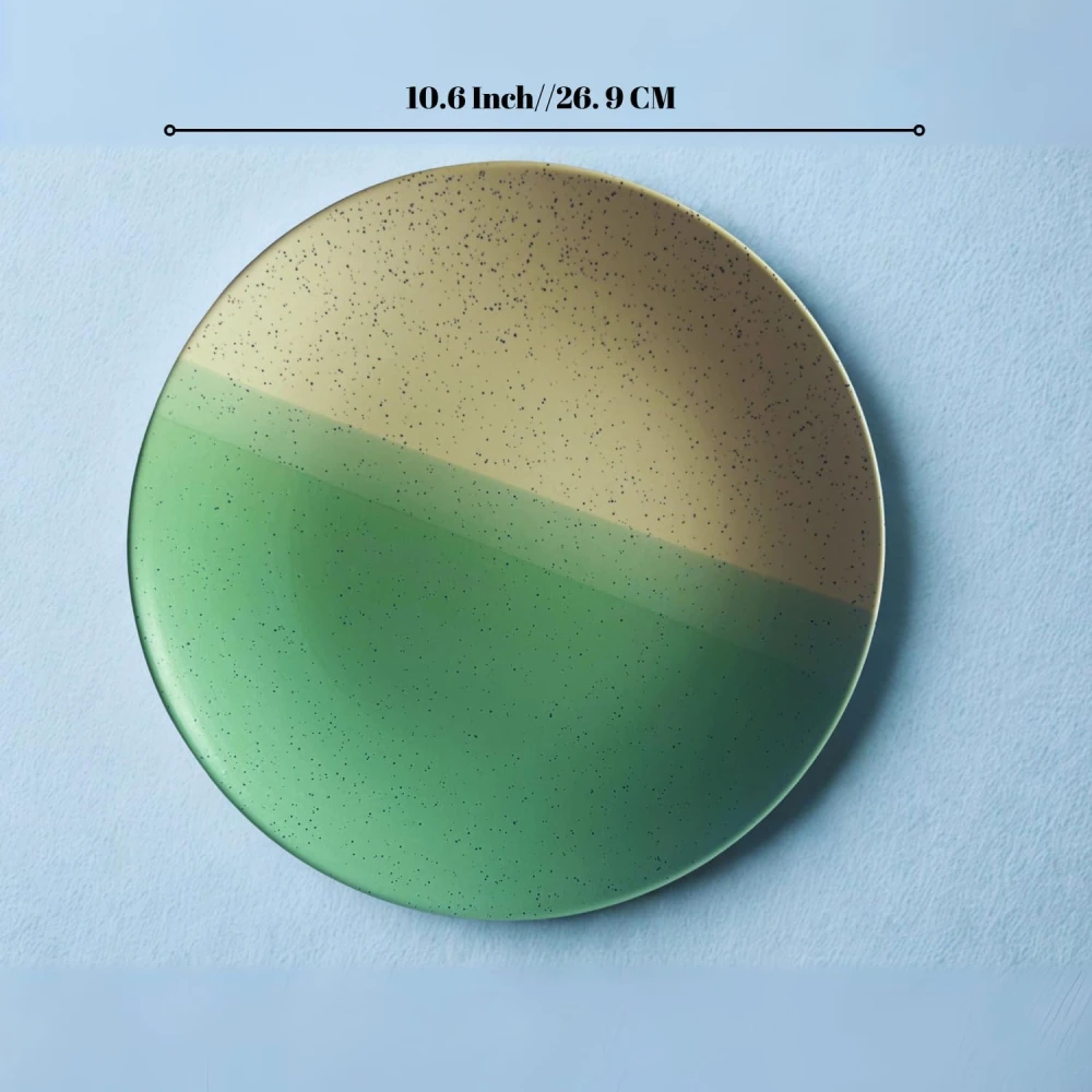 Housela Stoneware Ceramic Solid Dinner Set of 4 Pieces for Dinner with Katoris (4 Pieces, 2 Bowl & 2 Plates, Dishwasher & Microwave Safe)-Dinner Sets Ceramic Bowls Set Dinnerware Sets-Off White for kitchen