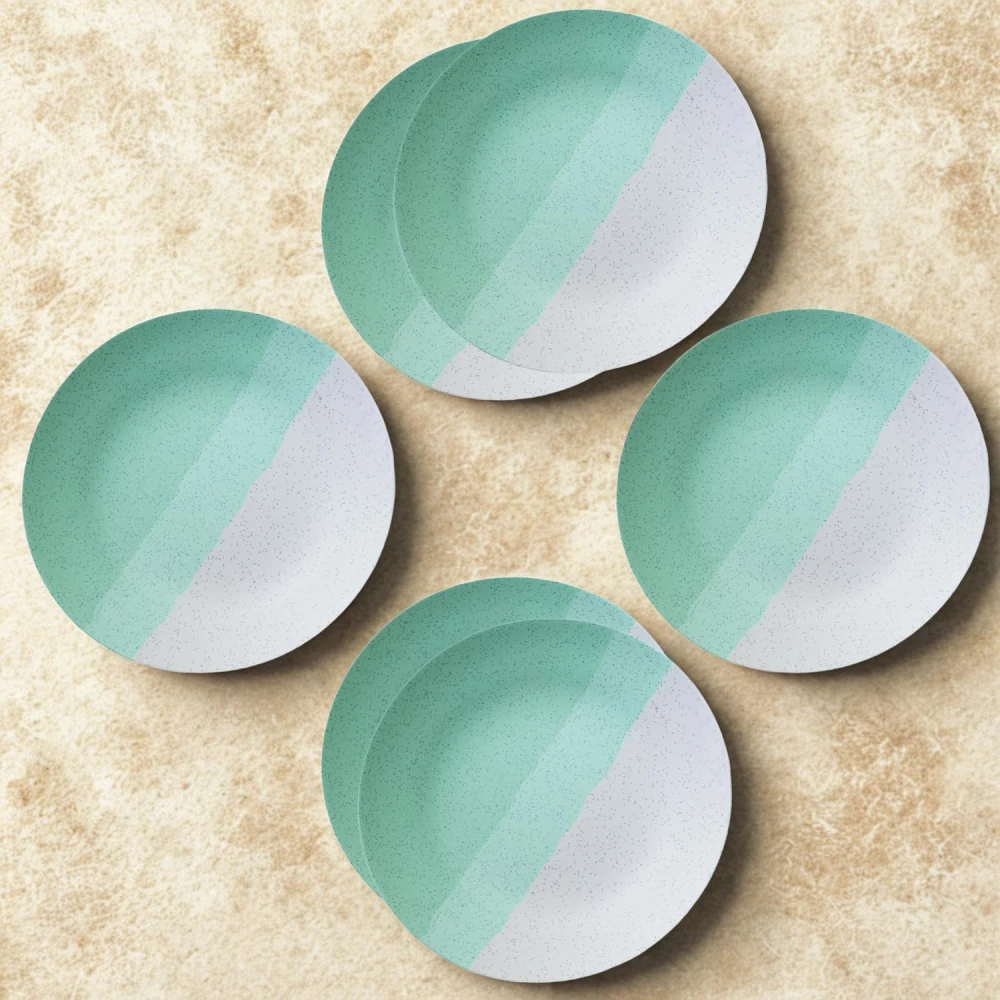 HOUSELA Ceramic Dinner Plate Set of 6 – 10” Stoneware Plates, Mint Green Speckled Finish, Microwave & Dishwasher Safe Tableware