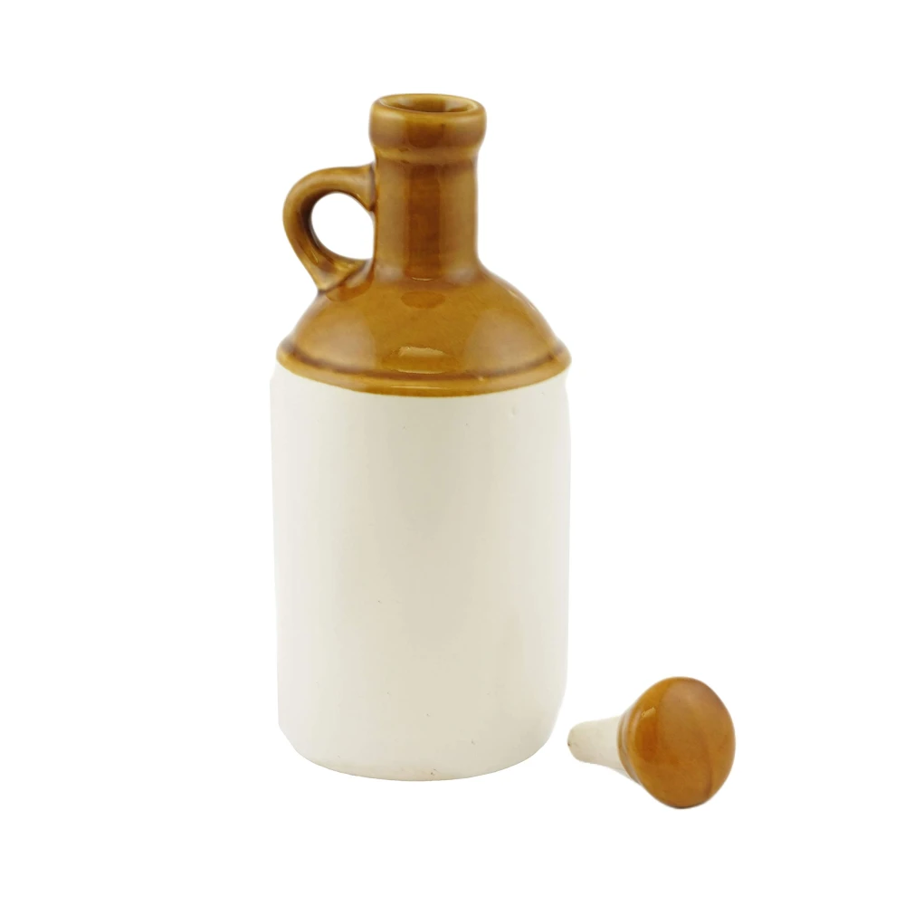 HOUSELA Oil Dispenser for Kitchen (Ceramic 1 Dispenser with lid) |100% Food & Microwave Safe|Ideal for Storage of Cooking Oil, Vinegar| Ideal Gift for Family Friends