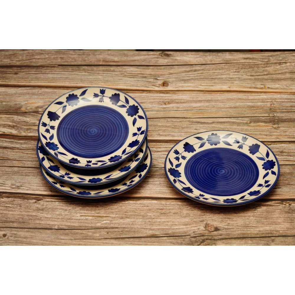 HOUSELA Round Printed Dinner Plate Lightweight & Durable, Made of Ceramic, Microwave & Dishwasher Safe, Elegant Crockery for Dining & Giftings