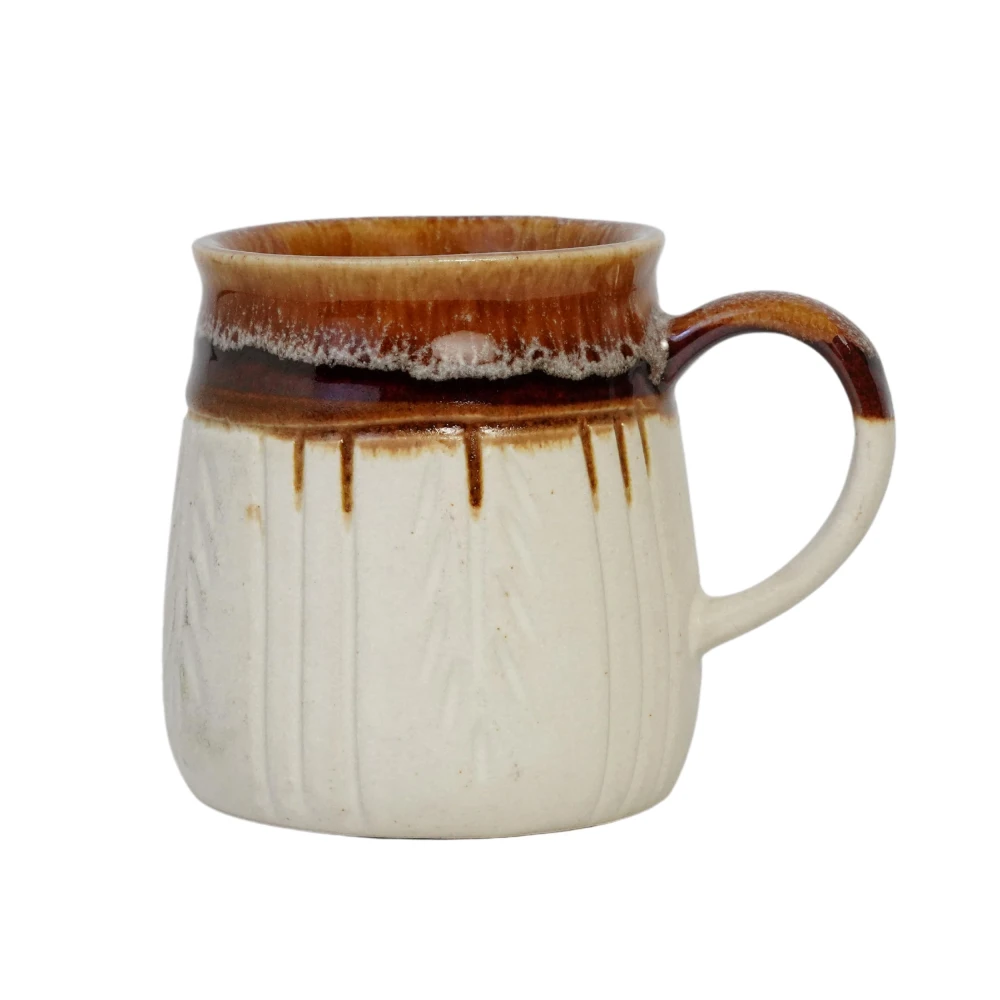 Handmade Ceramic Coffee Mug Set | Rustic Clay Finish Cups for Hot Beverages | Microwave Safe, Dishwasher Safe, Eco-Friendly Stoneware Mugs for Tea, Coffee, Milk & Hot Chocolate
