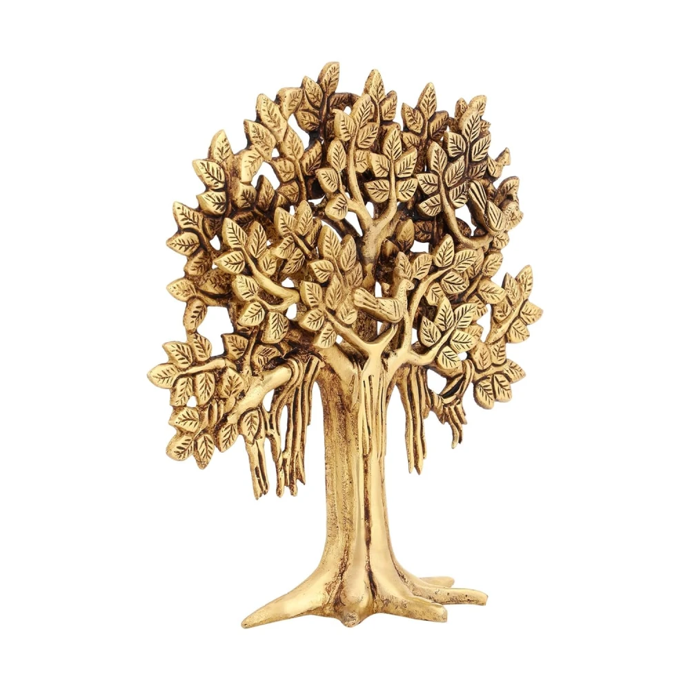 LUXEBERRY Pure Brass Kalpavriksha Tree (8 inches, 950 g) | Kalpavriksha Tree Wall Hanging | Home Decor Brass Showpiece | Gift for Birthday, Anniversary,Success Gift| Kalpavriksha Wall Hanging