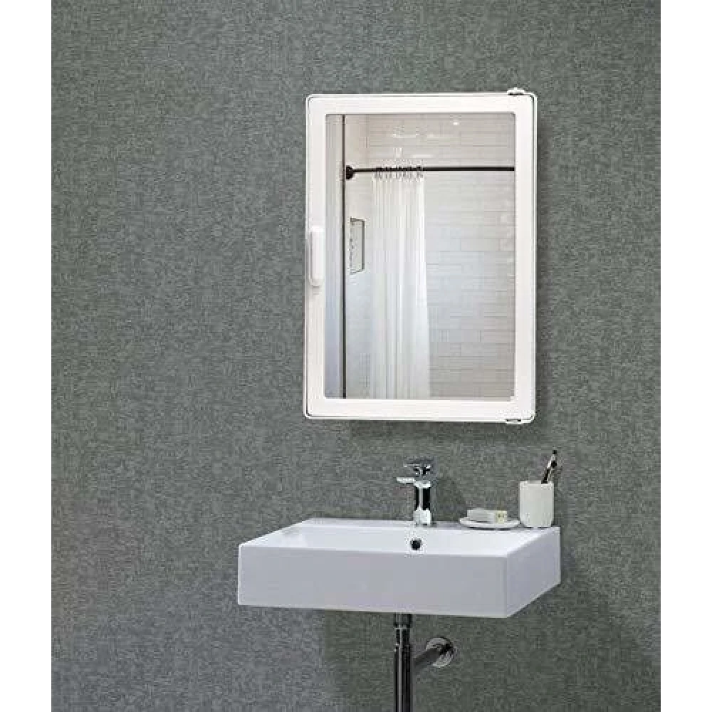 Epraiser Storage Plastic SMALL SIZED BATHROOM Mirror Cabinet, Size:14"X4"X10" Plastic Wall Shelf (Number of Shelves - 4, White)