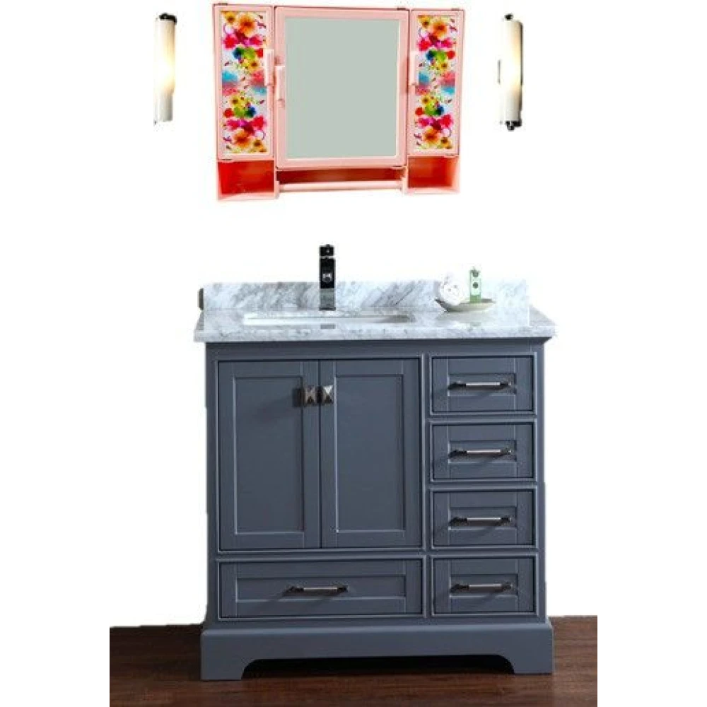 Epraiser (Size: 18 x 14 x 4 Inches, Medium) Fancy Multipurpose Virgin Quality PLastic Tripple Door Storage Cabinet / Medicine Cabinet / Bathroom Mirror Cabinet with two Adjustable Storage Shelves and Extra Towel Rod 18 x 14 x 4 Shelf Bracket (Plastic)