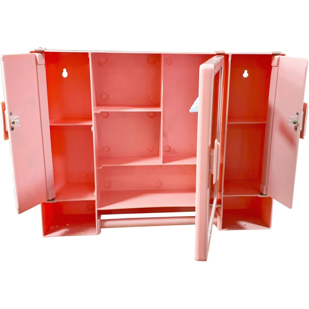Epraiser (Size: 18 x 14 x 4 Inches, Medium) Fancy Multipurpose Virgin Quality PLastic Tripple Door Storage Cabinet / Medicine Cabinet / Bathroom Mirror Cabinet with two Adjustable Storage Shelves and Extra Towel Rod 18 x 14 x 4 Shelf Bracket (Plastic)