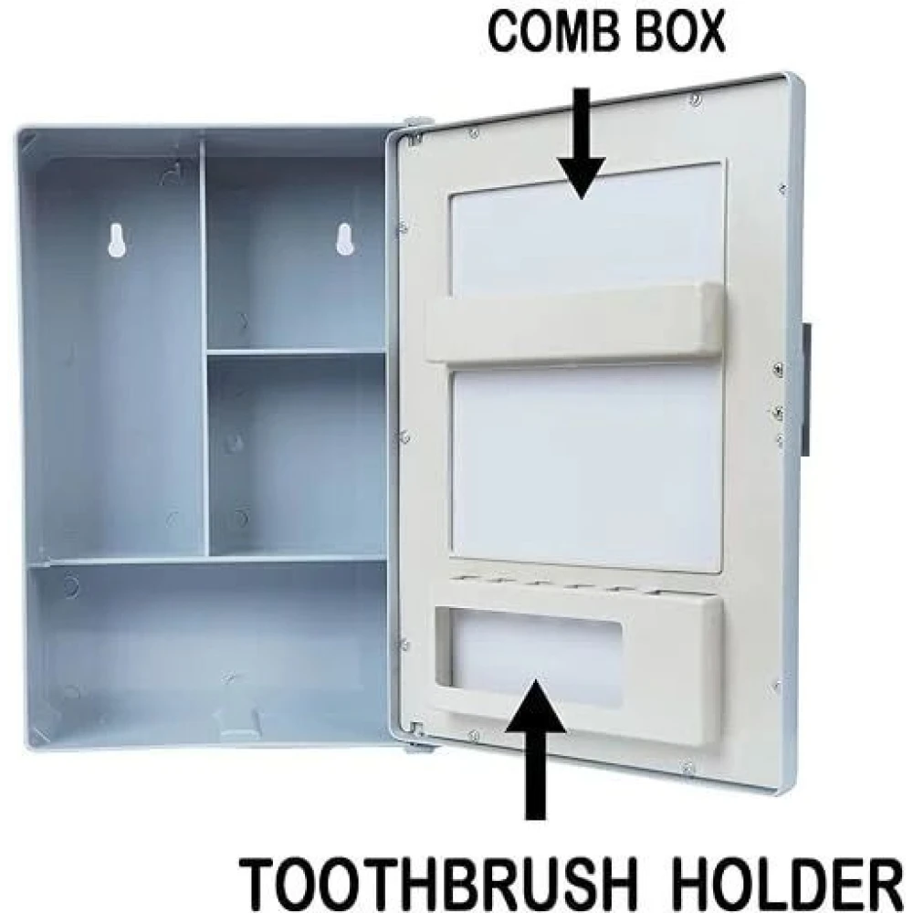 Epraiser Multiuse SMALL SIZE Mirror Cabinet for Storage Organiser in Bathroom, Kitchen Plastic Wall Shelf (Number of Shelves - 4, Silver)