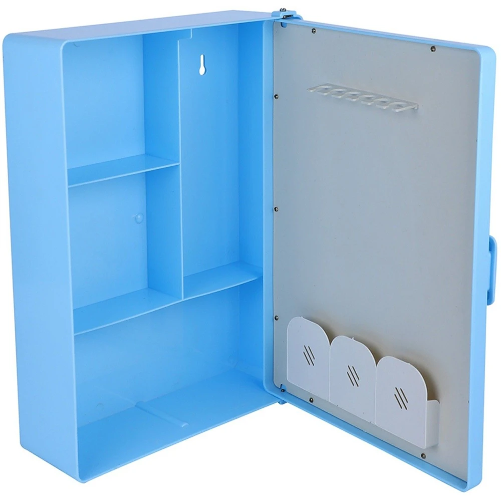 Zahab Bathroom cabinet with mirror Plastic Wall Shelf (Number of Shelves - 4, Blue)
