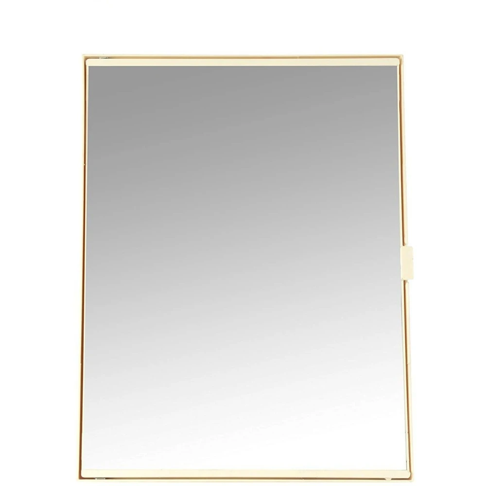 Epraiser ABS Unbreakable Z-CHMP 122 Bathroom Full Mirror Single Door Cabinet With Storage Chest / Shelves ,15"X4.5"X10.5" Plastic Wall Shelf (Number of Shelves - 3, Beige)