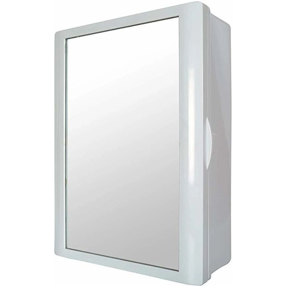 Epraiser ABS Z-O/NW Bathroom Single Door Cabinet with Shelves with 5 inches ,17"X5"X12.5" Plastic Wall Shelf (Number of Shelves - 4, White)