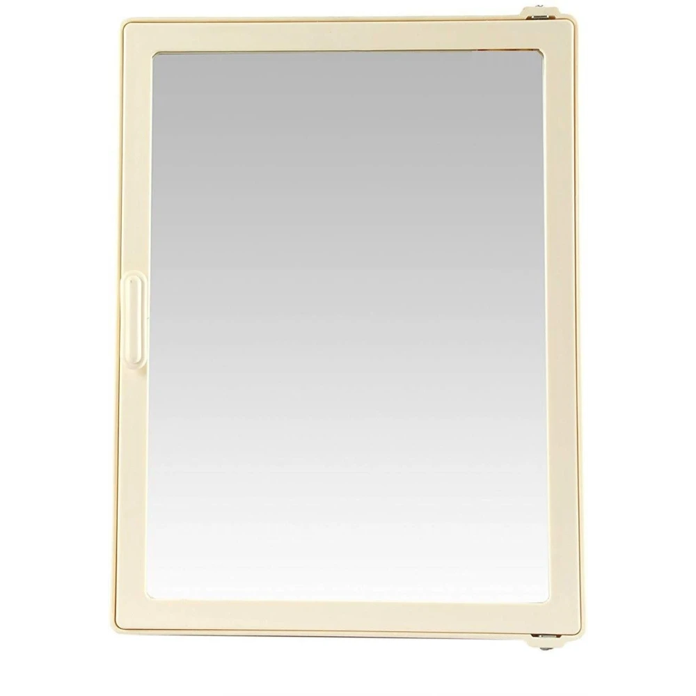 Epraiser ABS Unbreakable Z-S 115 Bathroom Full Mirror Single Door Cabinet With Storage Chest / Shelves 5 inches Deep ,16"X5"X12" Plastic Wall Shelf (Number of Shelves - 4, Beige)