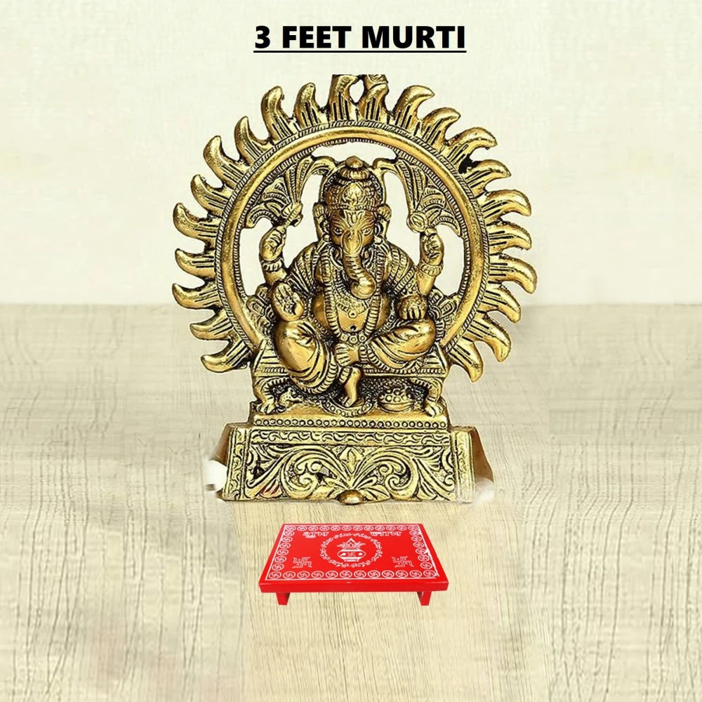 Epraiser XTRA SMALL 8x12 Inches Designer Wooden Plywood Puja Path Patla Bajot Chaurang Wooden All Purpose Chowki (Red, Pack of 1)