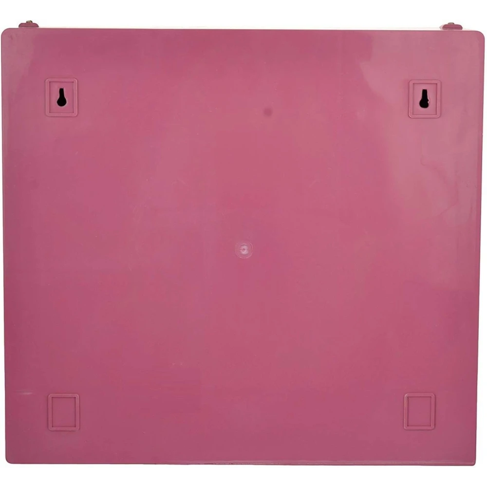 Epraiser ABS Unbreakable Plastic Bathroom Mirror-Scenery Double Door Mirror Cabinet With Extra Outside Shelf , Size :17"X4"X16" Plastic Wall Shelf (Number of Shelves - 8, Pink)