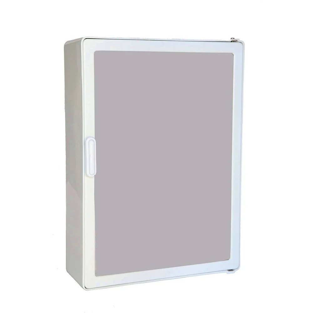 Epraiser Storage Plastic SMALL SIZED BATHROOM Mirror Cabinet, Size:14"X4"X10" Plastic Wall Shelf (Number of Shelves - 4, White)