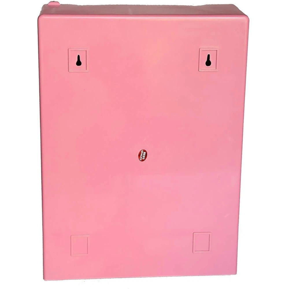 Epraiser ABS Unbreakable Z-H 113 Single Door SMALL-Cabinet With with Towel Rod , Size :Small (14"X4"X10") for Bathroom Plastic Wall Shelf (Number of Shelves - 3, Pink)