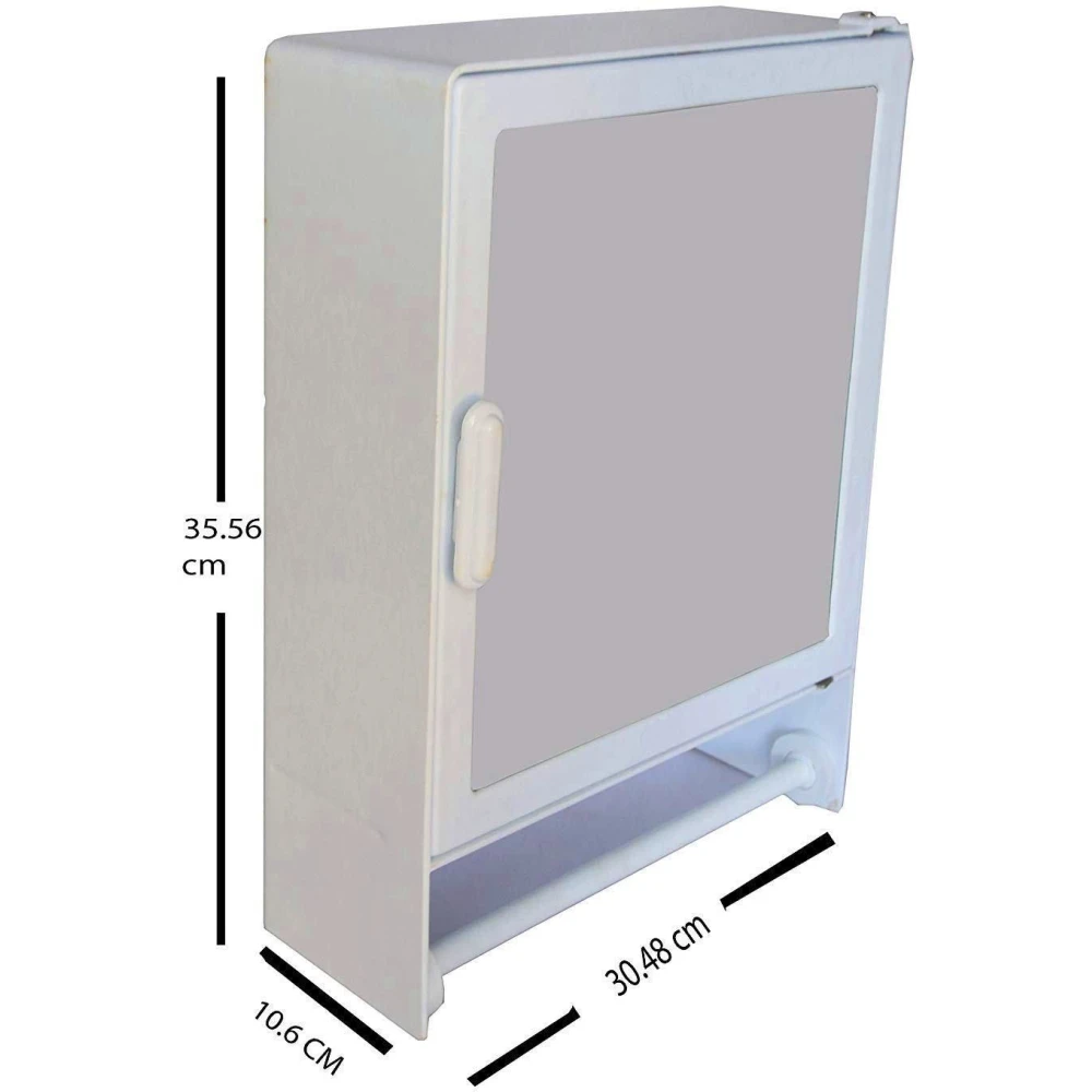 Epraiser (Z-H) ABS Plastic SMALL Cabinet With Rod ,Size:14"X4"X10"(SMALL) Plastic Wall Shelf (Number of Shelves - 3, White)