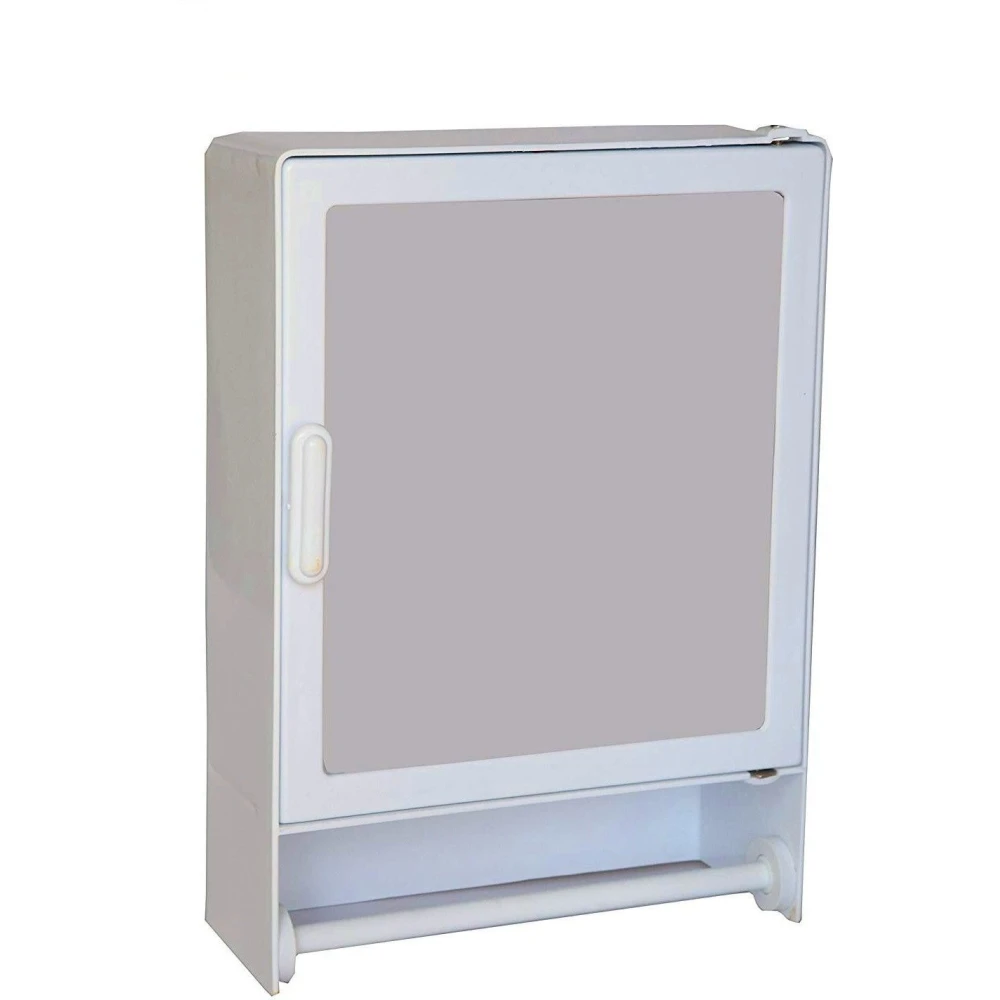 Epraiser (Z-H) ABS Plastic SMALL Cabinet With Rod ,Size:14"X4"X10"(SMALL) Plastic Wall Shelf (Number of Shelves - 3, White)