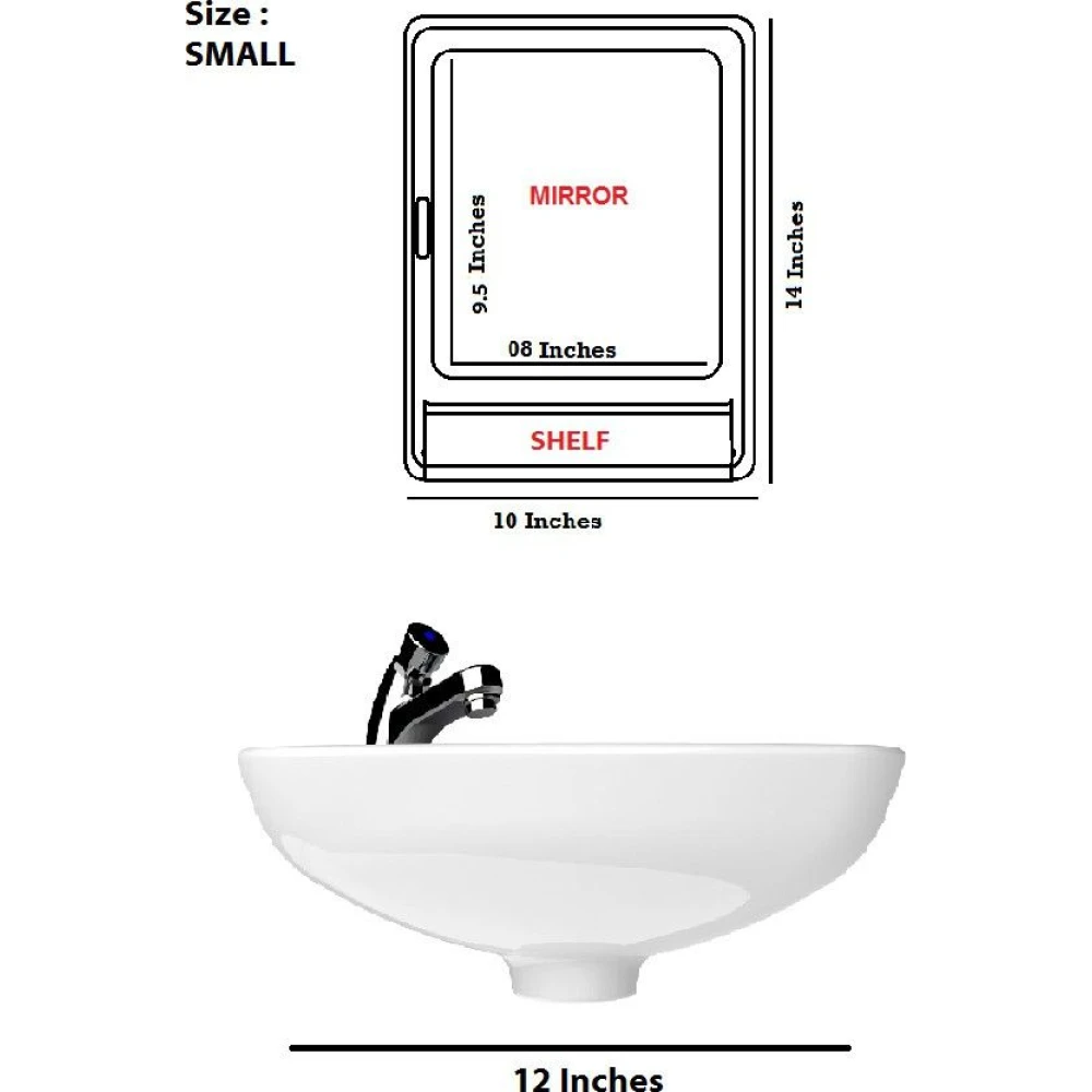 Epraiser ABS Plastic (Z-H) SMALL Cabinet With outside Shelf, Size:14"X4"X10"(SMALL) Plastic Wall Shelf (Number of Shelves - 4, Blue)