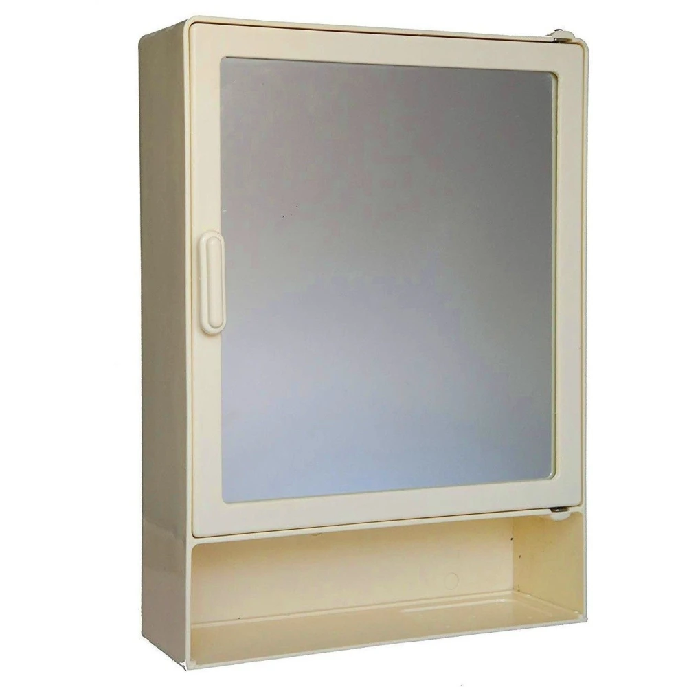 Epraiser (Z-H) ABS Plastic SMALL Cabinet With Shelf,Size:14"X4"X10"(SMALL) Plastic Wall Shelf (Number of Shelves - 4, Beige)