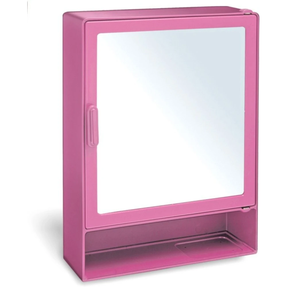 Epraiser (Z-H) ABS Plastic Small Cabinet With Shelf,Size:14"X4"X10"(SMALL) Plastic Wall Shelf (Number of Shelves - 4, Pink)