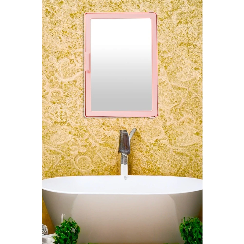 Epraiser Peach SMALL MINI Mirror Storage Wall Cabinet for Bathroom Medicines Makeup L-Orange COLOR, Wall Hung Box with Mirror, SMALL SIZE, Multiuse Multipurpose Shelf Bracket (Plastic)