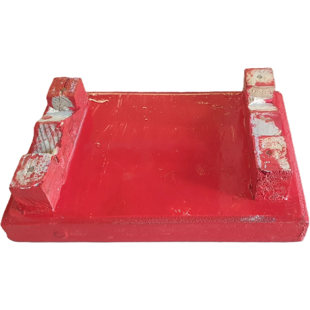 Epraiser Small Size 4x6 Inch MINI Plywood Handmade Puja Decor Aasan Paat Patla Bajot Wooden Pooja Chowki (Red, Pack of 1)