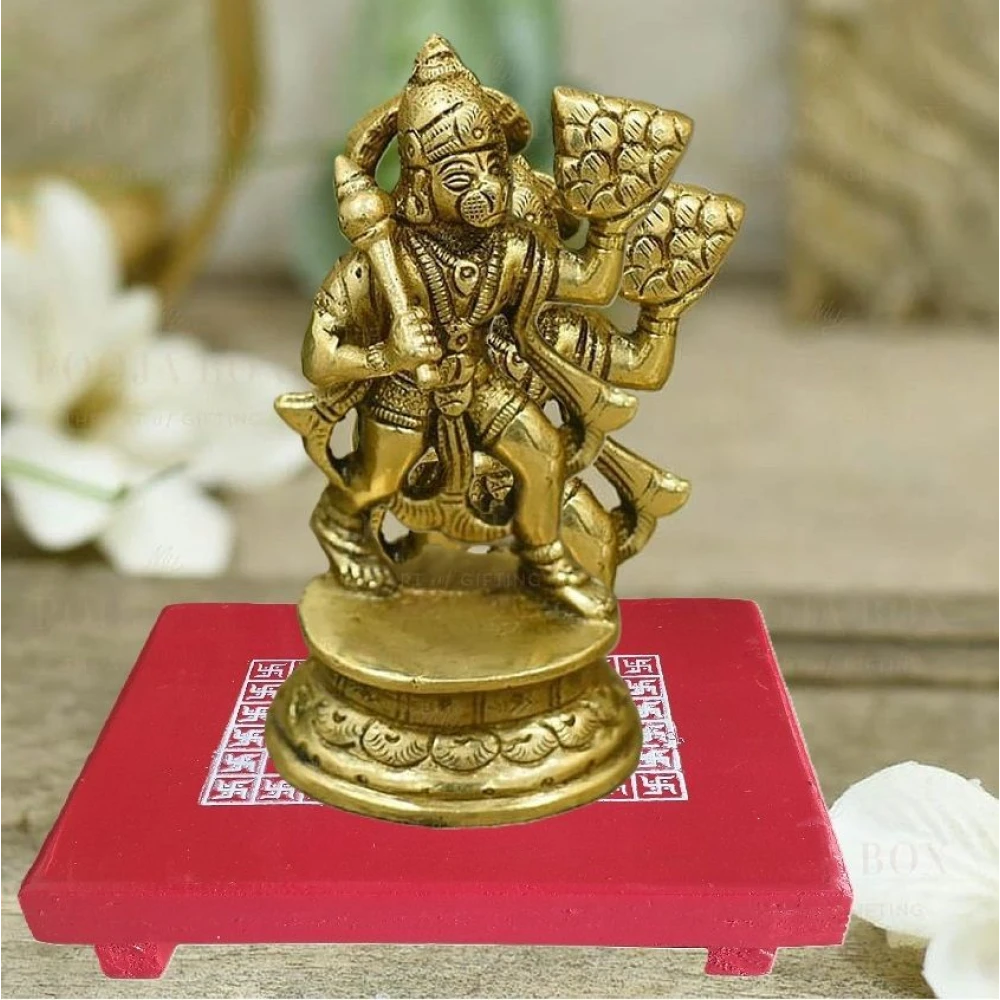 Epraiser Small Size 8x6 Inch MINI Red Plywood Handmade Puja Decor Aasan Paat Patla Bajot Wooden Pooja Chowki (Red, Pack of 1)