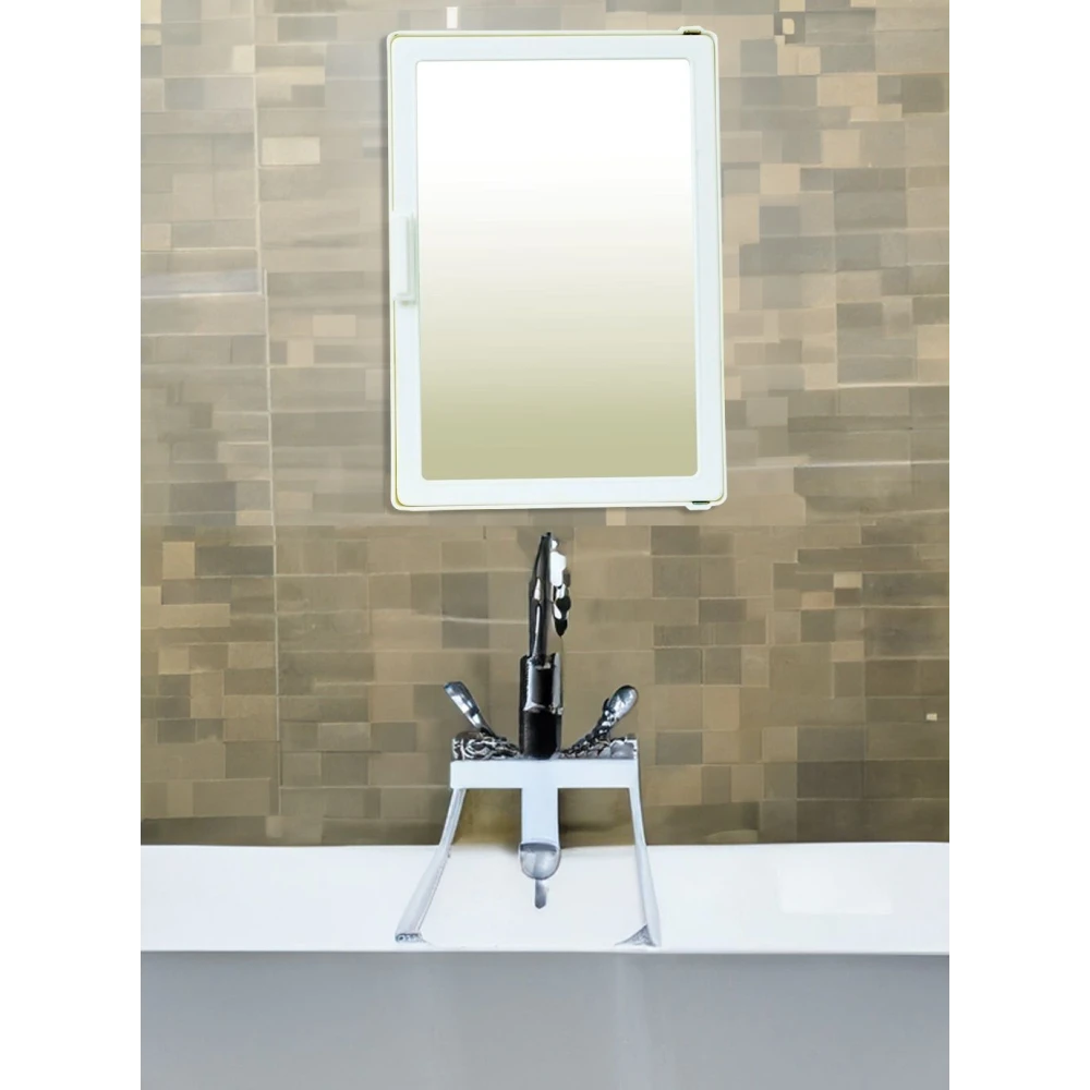 Epraiser White SMALL MINI Mirror Storage Wall Cabinet for Bathroom Medicines Makeup MILKY COLOR, Wall Hung Box with Mirror, SMALL SIZE, Multiuse Multipurpose Shelf Bracket (Plastic)