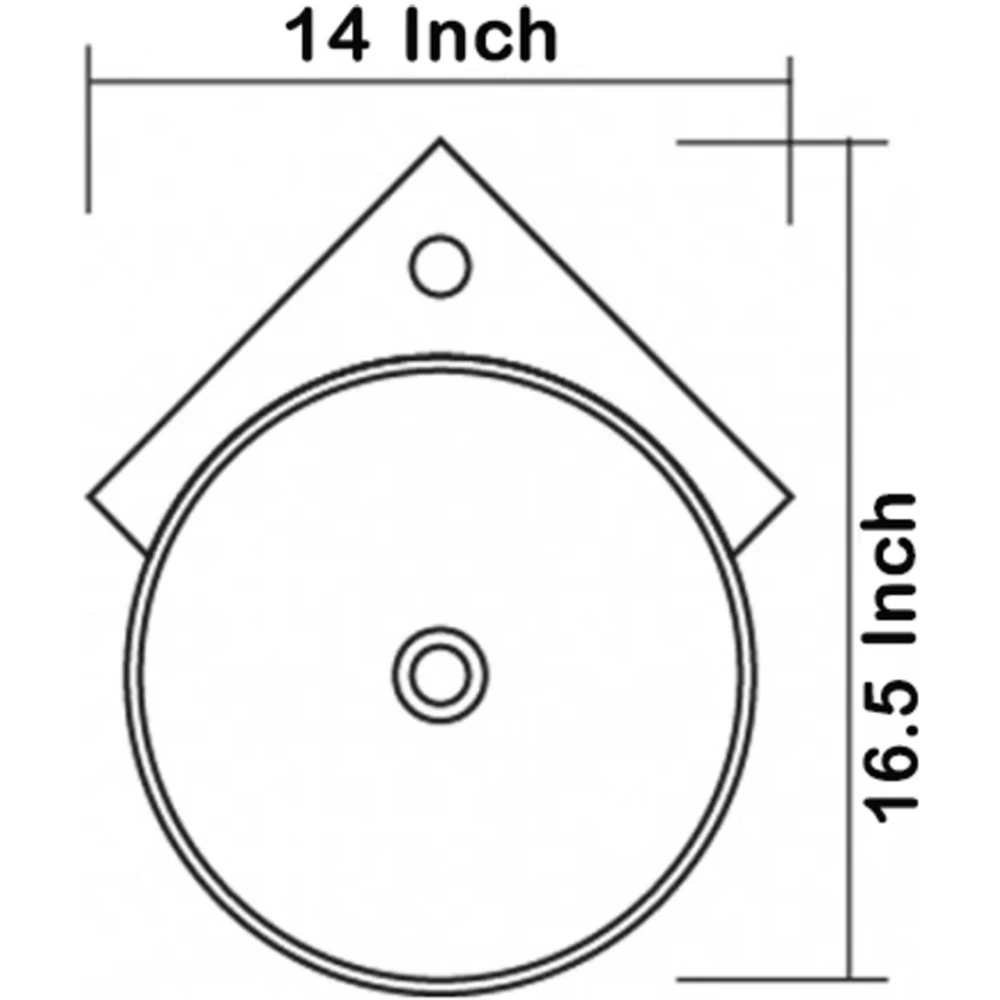 Foxx Sanitaryware Corner 2 in 1 designer wash basin for Bathroom (M34) (14*16.5*5) (14*16.5*5) Round Corner (M34) Corner Basin (White and Grey Marble Design)