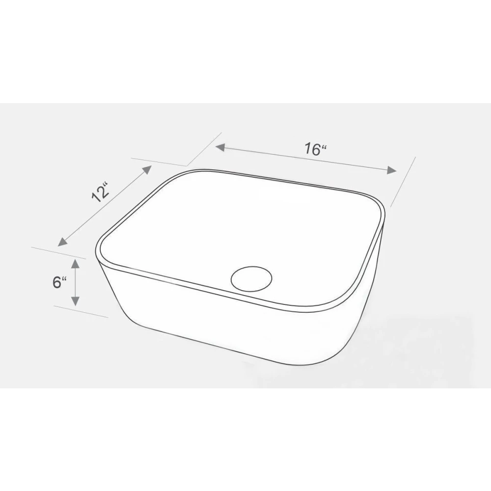 FOXX Premium White Ceramic Wash Basin(Pure White) (16x12x5) for Home and Hotels (16x12x5) (White High Glossy) Table Top Basin (White)