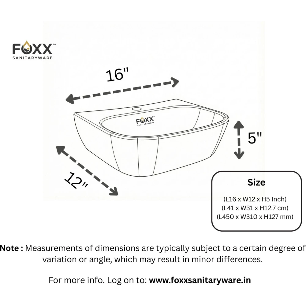 Foxx Sanitaryware Ceramic Premium Designer Wash basin for Home, Hotels (18x13x5)(M-10) (18x13x5) (M-10) Table Top Basin (Brown Marble Design)