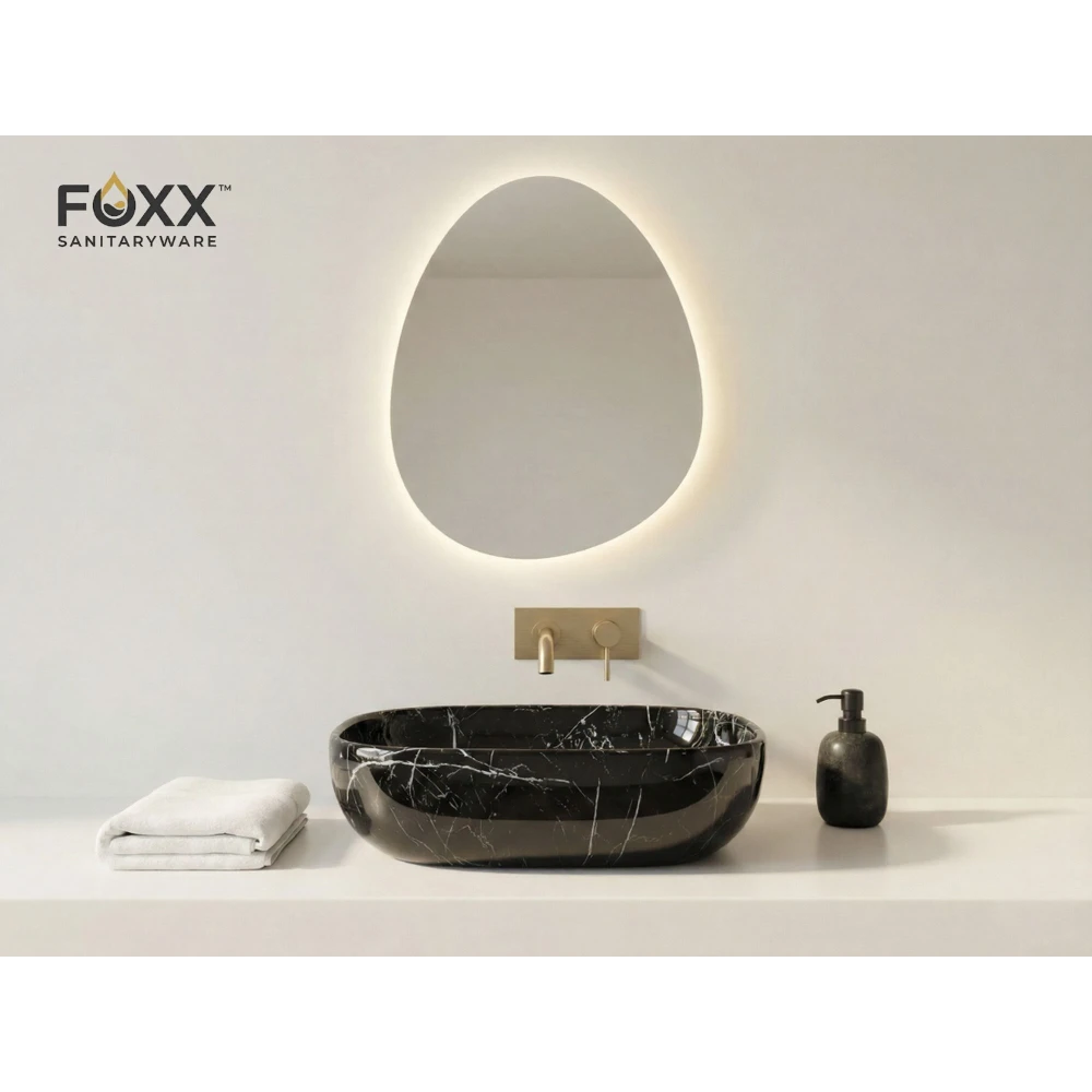 Foxx Sanitaryware (18x13x5) Royal (M22) Table Top Basin (Black Galaxy)