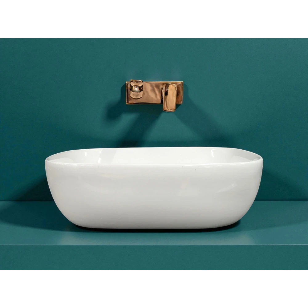 FOXX Premium White Ceramic Wash Basin(White Gloss)(18x13x5) for Home and Hotels (18x13x5)(High Goss White) Table Top Basin (White)