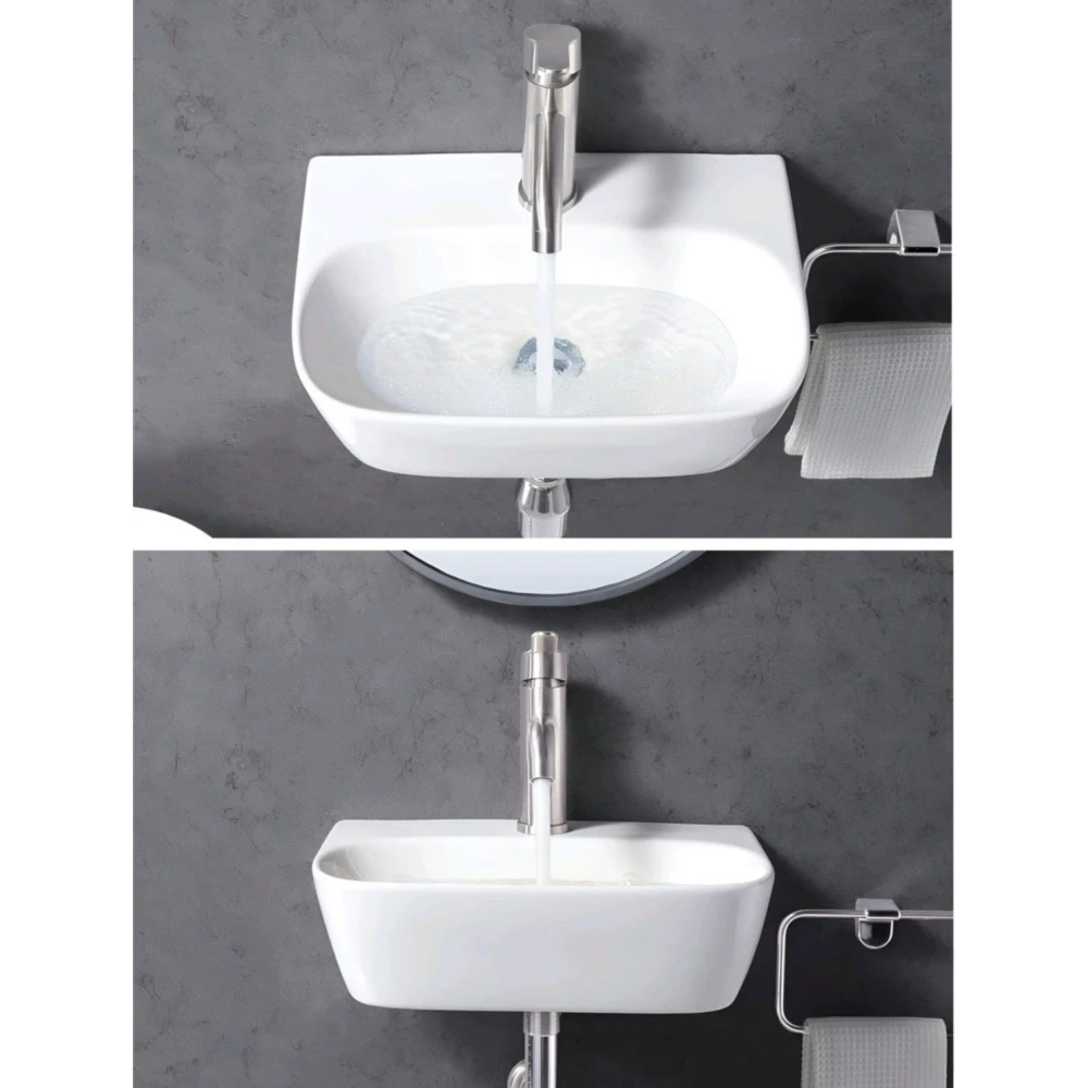 FOXX Ceramic Premium Wash basin for Home, Hotels (16x12x5)(White) (16x12x5) (DD2-White) Wall Hung Basin (White)