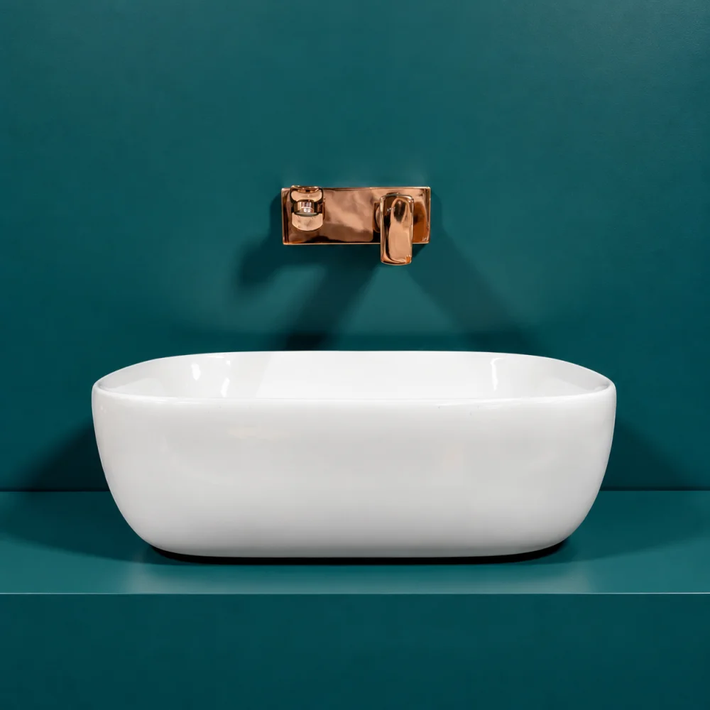 FOXX Premium White Ceramic Wash Basin(White Gloss)(18x13x5) for Home and Hotels (18x13x5)(High Goss White) Table Top Basin (White)