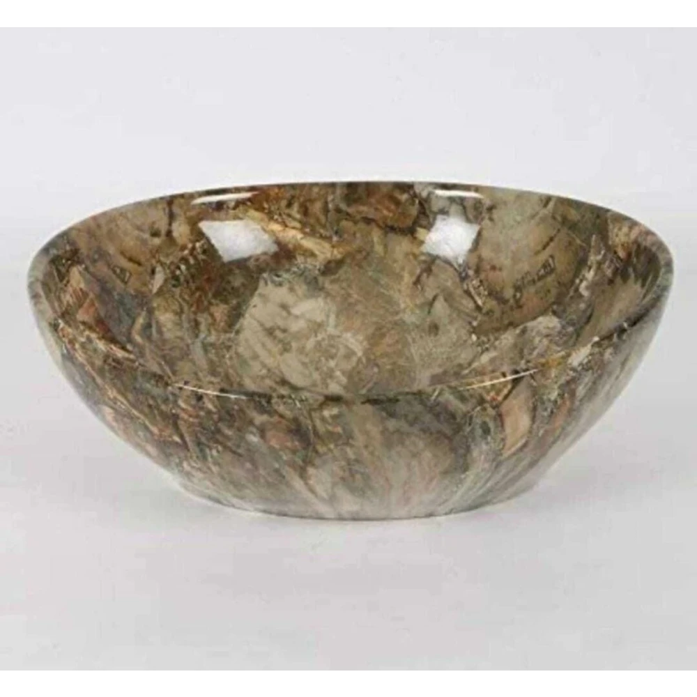 Foxx Sanitaryware Ceramic Designer Premium Wash basin for Home, Hotels (16x13x5)(M-43) (17x13x5) M43 Table Top Basin (Marble Design)