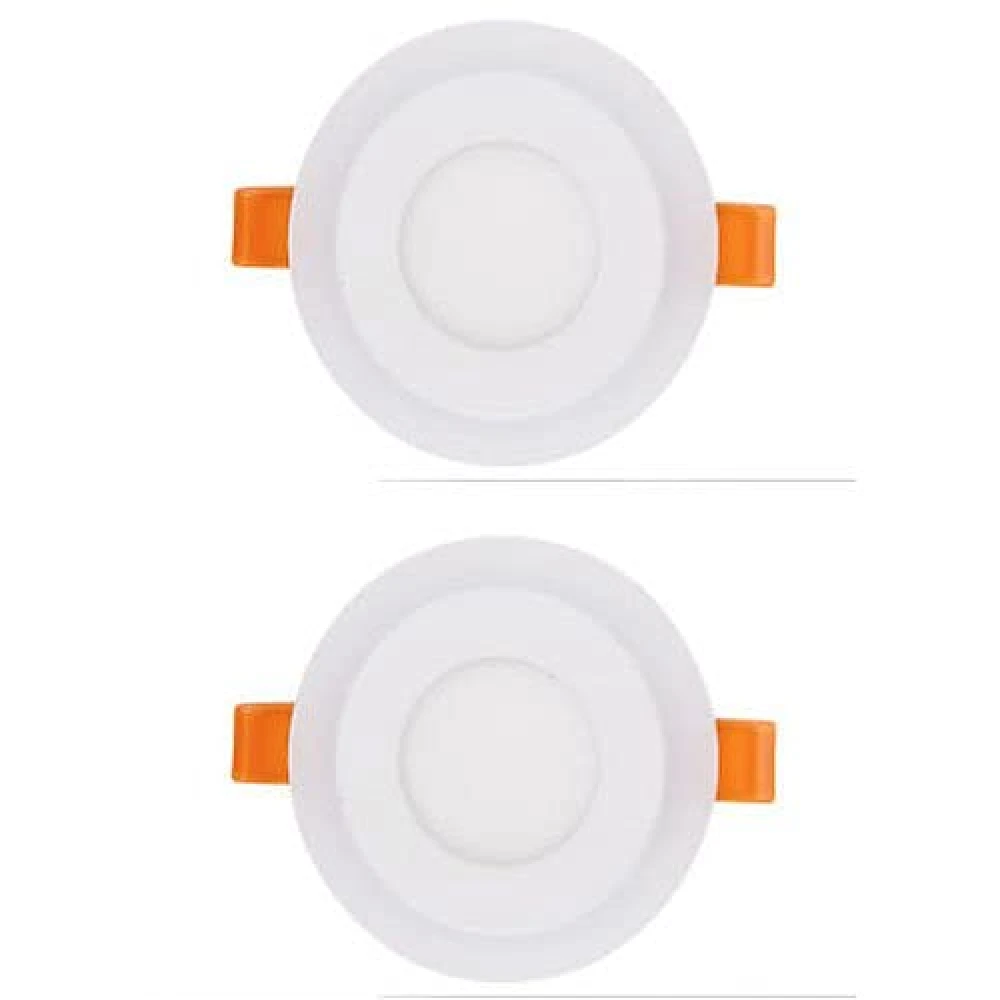 Tryka® 6 watt (3+3) LED Round Panel Light Ceiling POP Down Indoor Light LED 3D Effect Lighting (Double Color) Pink & White Pack of 2.