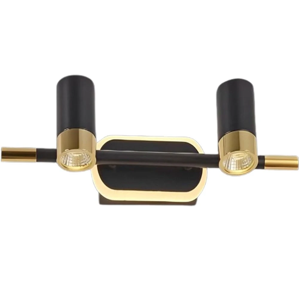 Tryka® Modern Wall Light Fixture, Black and Gold, 31 cm Width, Dual Adjustable Spotlights 3 in 1 Pack of 1.