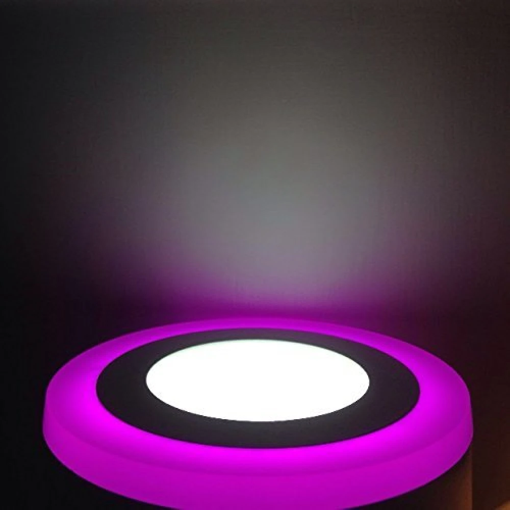 Tryka® 6 watt (3+3) LED Round Panel Light Ceiling POP Down Indoor Light LED 3D Effect Lighting (Double Color) Pink & White Pack of 9
