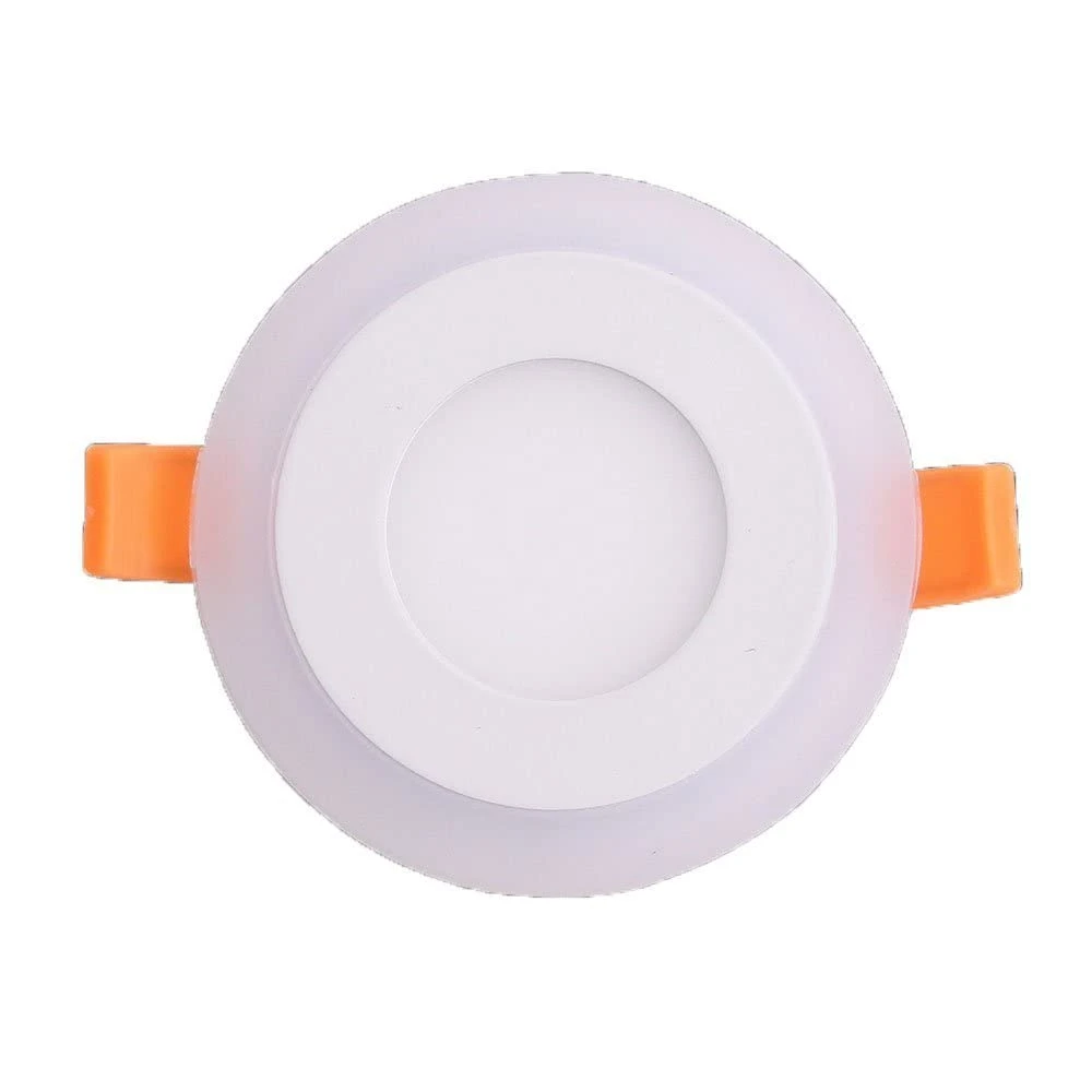 Tryka® 6 watt (3+3) LED Round Panel Light Ceiling POP Down Indoor Light LED 3D Effect Lighting (Double Color) Pink & White Pack of 2.