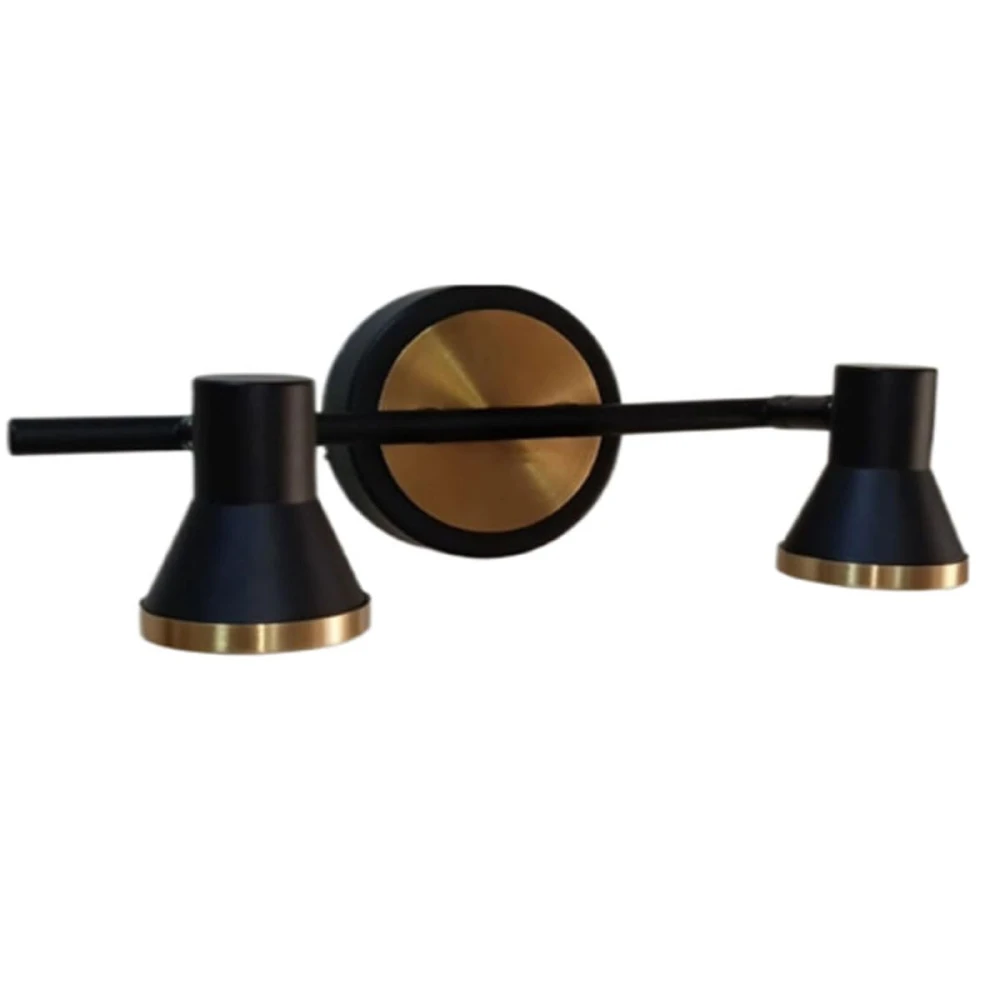 Tryka® Modern Wall Light with 2 Adjustable Spotlights, 30 cm, 3-in-1 Colour Changing, Black and Gold Pack of 1.
