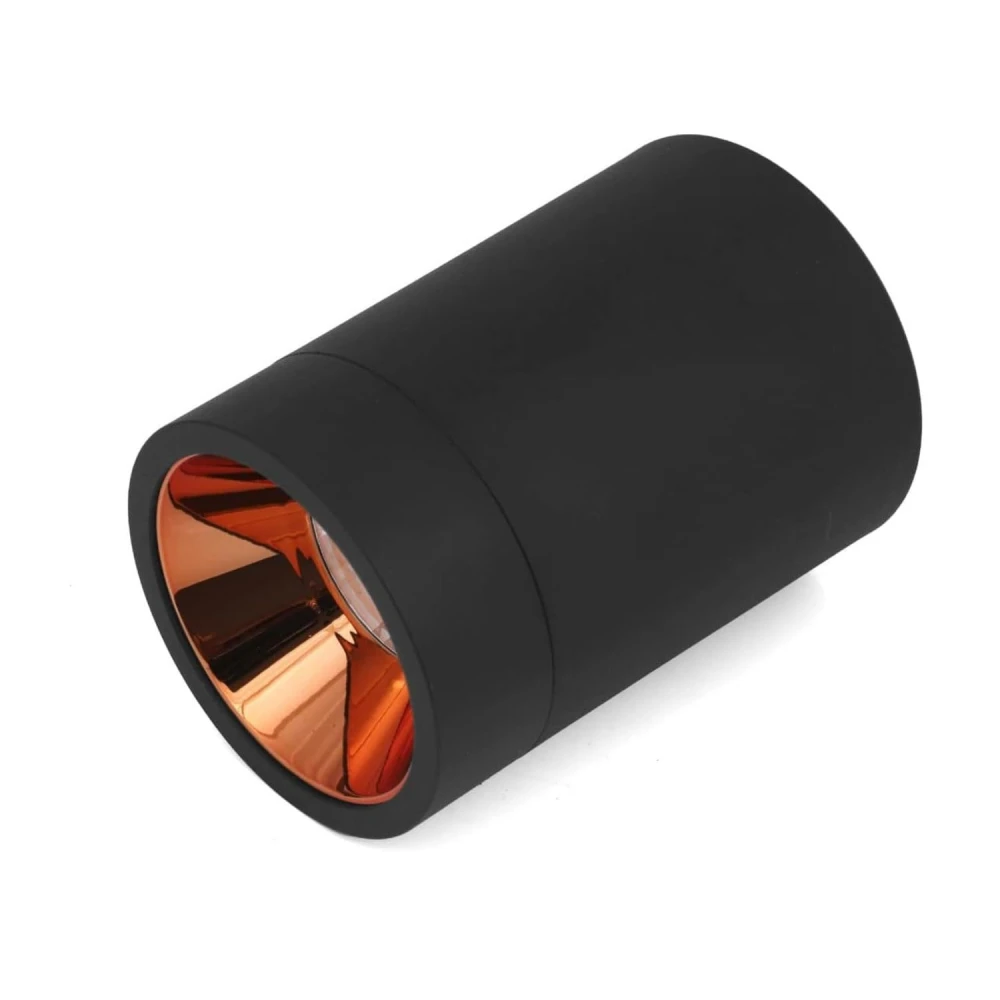 Tryka® 12 Watts Black Body LED Round Surface Light Cylindrical Shape Indoor Ceiling Mounted Spot Light Down Light Aluminium Body (9Cm Height) (Warm White)