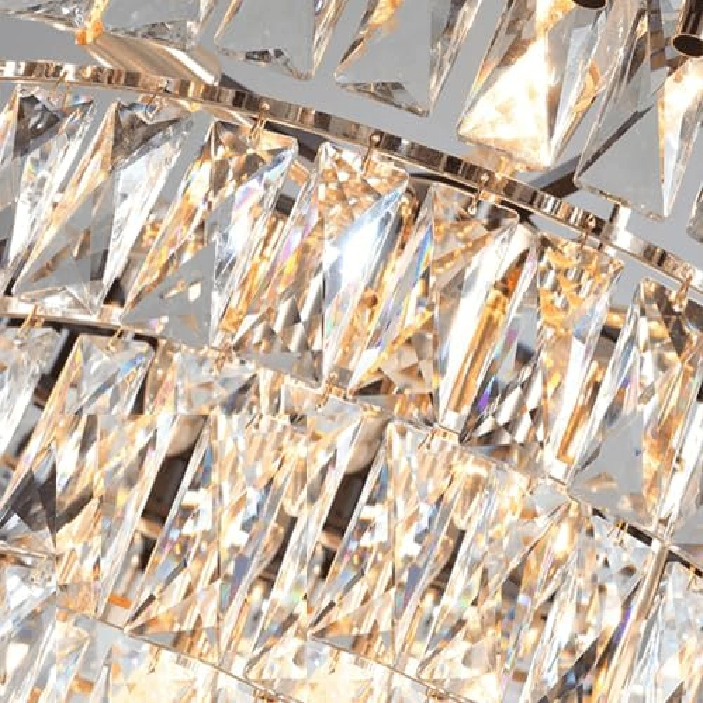 Tryka® Modern Crystal Chandelier with Black Metal Frame, 3-Tier Luxury Pendant Light Fixture for Living Room 600MM-24 Inches...
