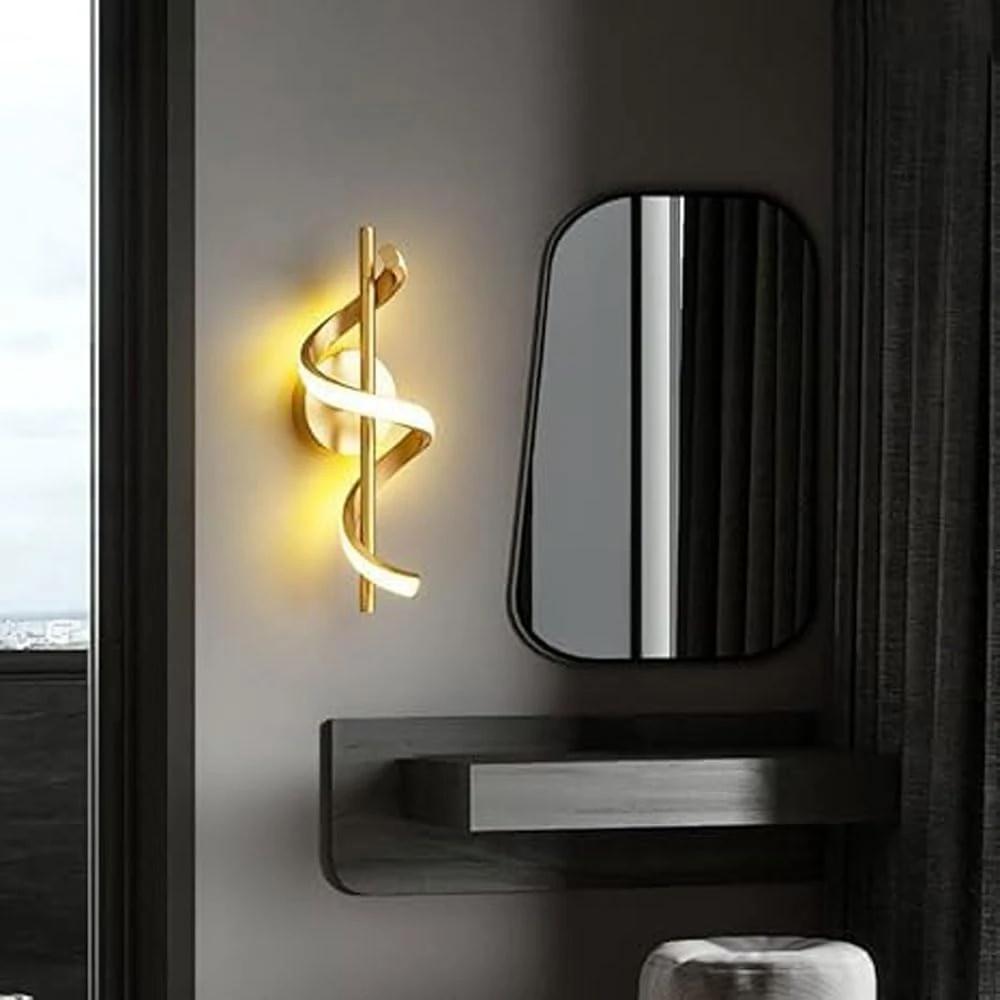 Tryka® Modern LED Wall Lamp Indoor Spiral Wall Lamp Adjustable Colour Changing Wall Light Decorative Lamp for Living Room Bedroom Bedside