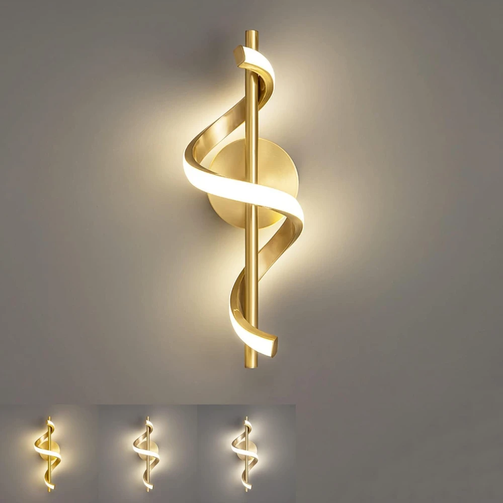 Tryka® Modern LED Wall Lamp Indoor Spiral Wall Lamp Adjustable Colour Changing Wall Light Decorative Lamp for Living Room Bedroom Bedside