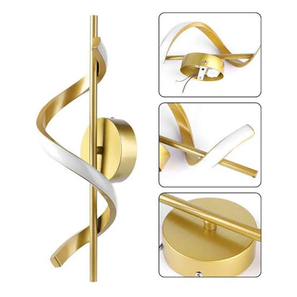 Tryka® Modern LED Wall Lamp Indoor Spiral Wall Lamp Adjustable Colour Changing Wall Light Decorative Lamp for Living Room Bedroom Bedside