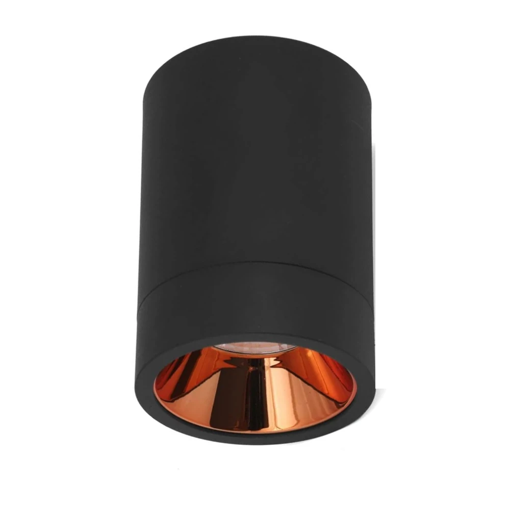 Tryka® 12 Watts Black Body LED Round Surface Light Cylindrical Shape Indoor Ceiling Mounted Spot Light Down Light Aluminium Body (8.5 cm Height) (Natural White)