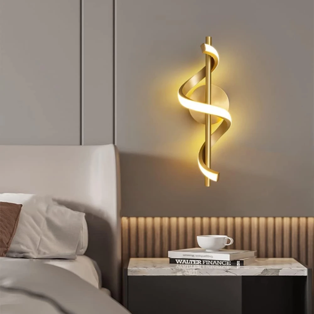 Tryka® Modern LED Wall Lamp Indoor Spiral Wall Lamp Adjustable Colour Changing Wall Light Decorative Lamp for Living Room Bedroom Bedside