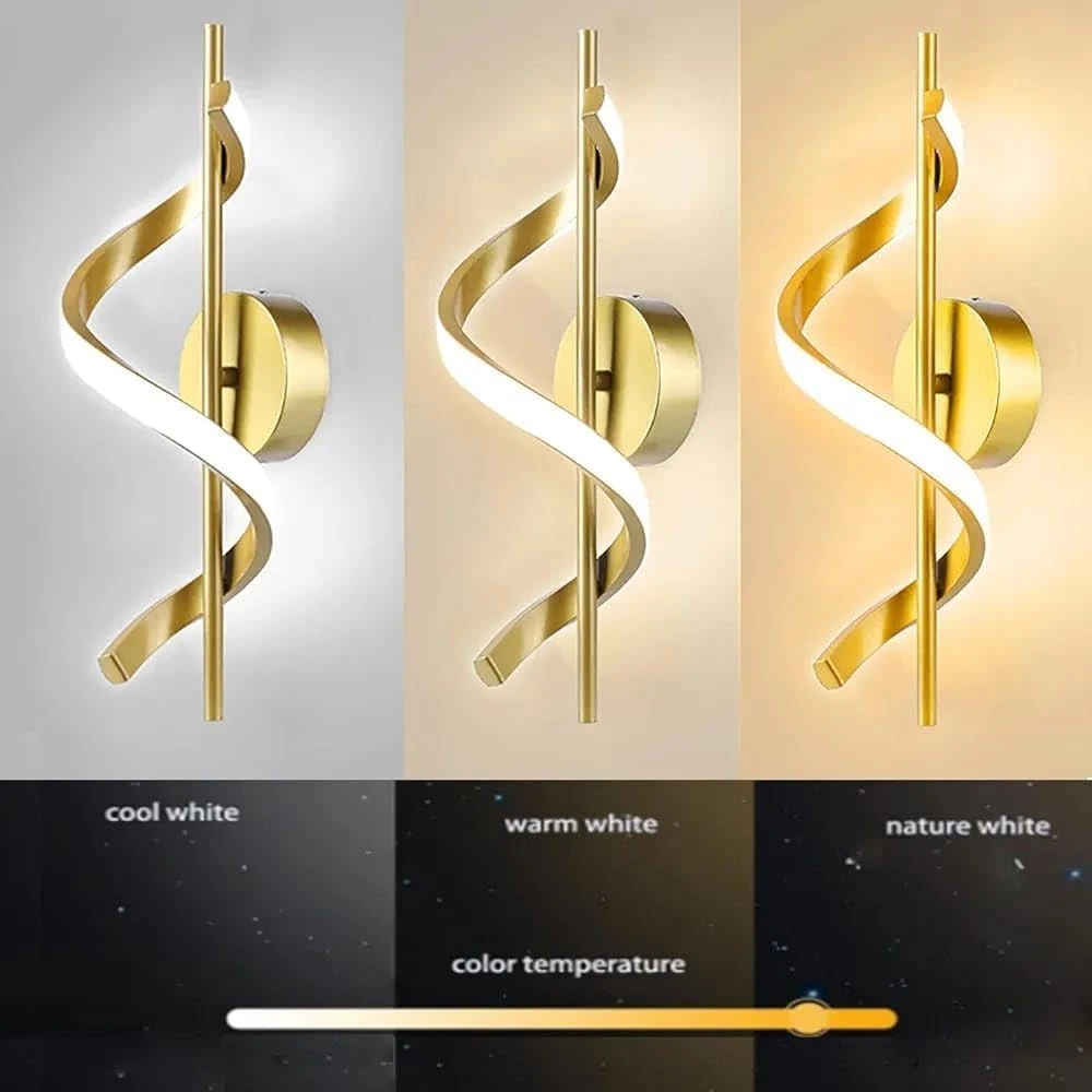 Tryka® Modern LED Wall Lamp Indoor Spiral Wall Lamp Adjustable Colour Changing Wall Light Decorative Lamp for Living Room Bedroom Bedside